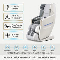 2026 4D Full Body Massage Chair, Zero Gravity, Shiatsu Recliner, SL Track Massage, Heating, Bluetooth, White — Results & Stats