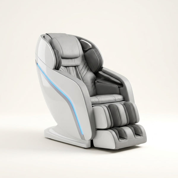 2026 4D Full Body Massage Chair, Zero Gravity, Shiatsu Recliner, SL Track Massage, Heating, Bluetooth, White — Studio Shot