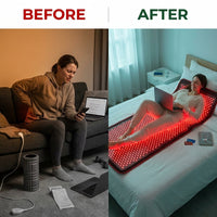 2026 Upgraded All-In-One Red Light Therapy Mat Full Body, FSA&HSA Eligible,75” X 35” Medical-Grade TPU Red Light Blanket with 2600 Dual-Wavelength Leds (660Nm Red & 850Nm NIR) for Pain Relief — Before & After