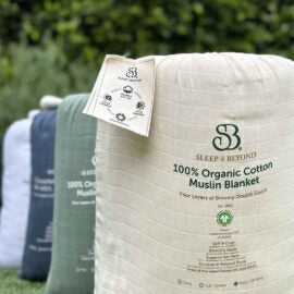 Sleep & Beyond 100% Organic Cotton Muslin Blanket