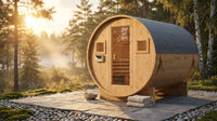 Outdoor Traditional Sauna, 4-6 Person Wooden Sauna, Steam Wet Wood Sauna with 220V with 6KW Heater, Sauna Stone, Thermometer — Lifestyle
