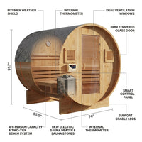 Outdoor Traditional Sauna, 4-6 Person Wooden Sauna, Steam Wet Wood Sauna with 220V with 6KW Heater, Sauna Stone, Thermometer — How It Works