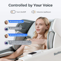 2026 4D Full Body Massage Chair, Zero Gravity, Shiatsu Recliner, SL Track Massage, Heating, Bluetooth, White